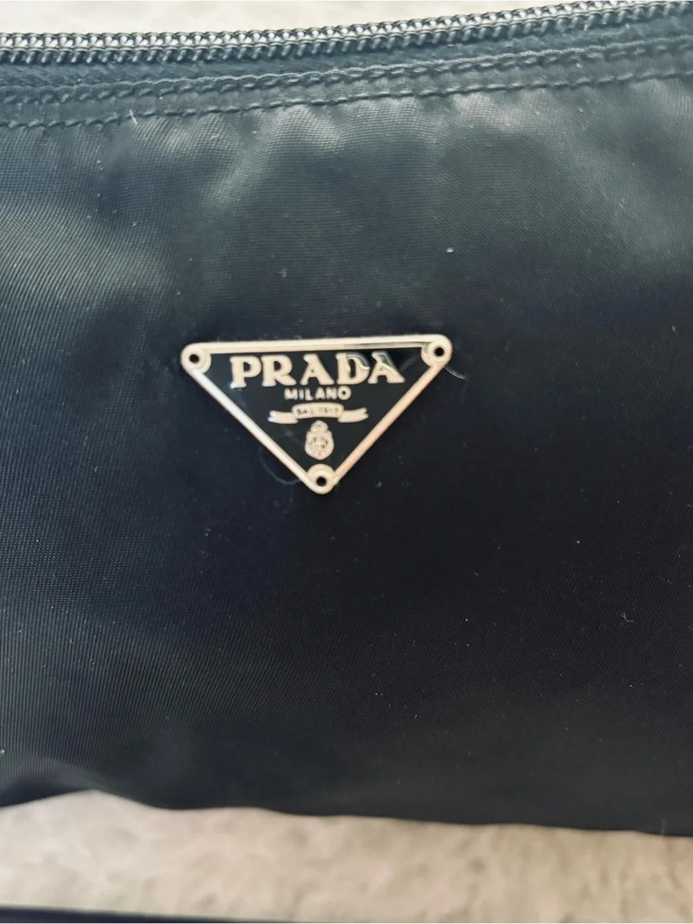 Prada Black Nylon Unisex Toiletries/Cosmetic/Novelty Pouch Bag with Auth card